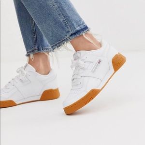 Classic White Reebok’s with gum sole